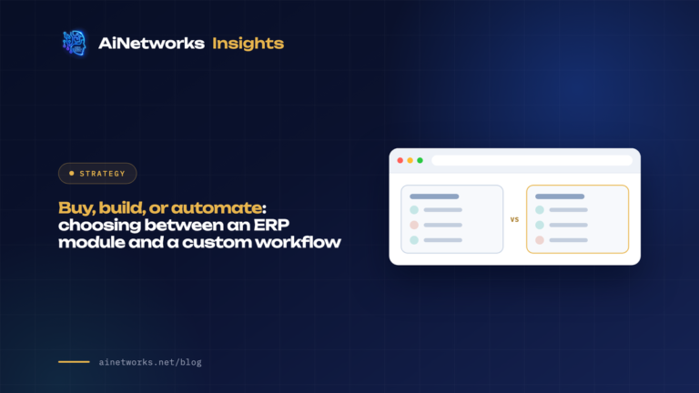 Buy, build, or automate: choosing between an ERP module and a custom workflow