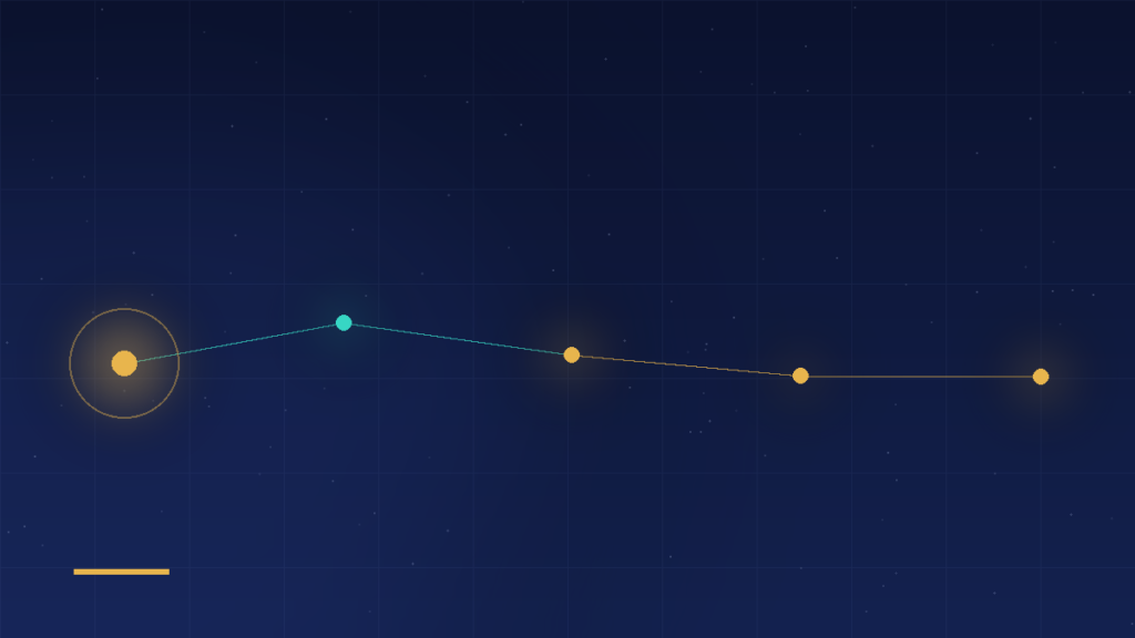 Abstract AiNetworks graphic: a chain of gold and teal network nodes on a dark navy grid, illustrating chatbot handover: passing context to a human