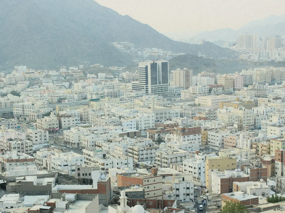 Madinah city skyline seen from Uhud Mountain